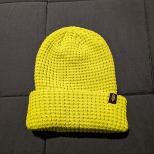 Free People Waffle Knit Warm Winter Beanie Neon Green